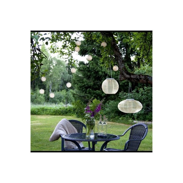 Solarlichterkette Festival – 10 goldene LED-Kugeln, warmweiß, IP44