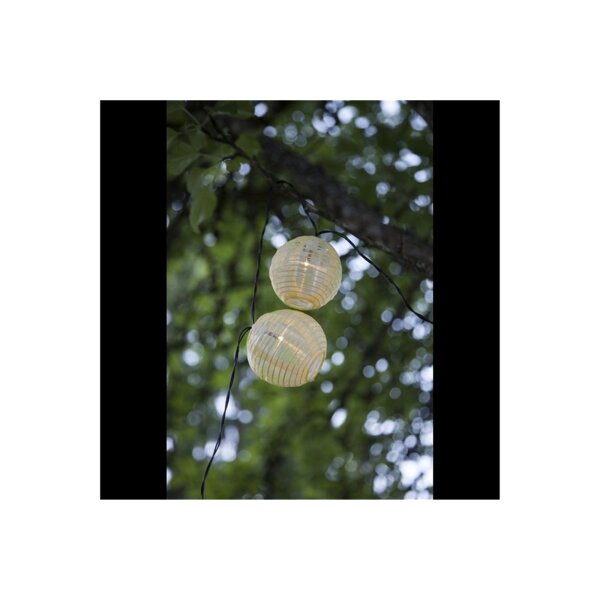 Solarlichterkette Festival – 10 goldene LED-Kugeln, warmweiß, IP44