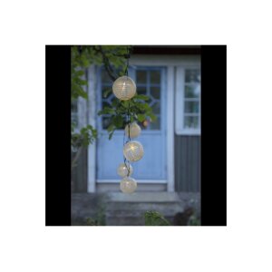 Solarlichterkette Festival – 10 goldene LED-Kugeln, warmweiß, IP44