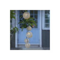 Solarlichterkette Festival – 10 goldene LED-Kugeln, warmweiß, IP44