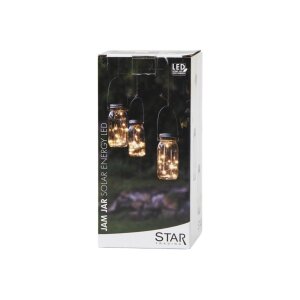 Solarlaterne Jamjar – Transparent, 10 LEDs,...