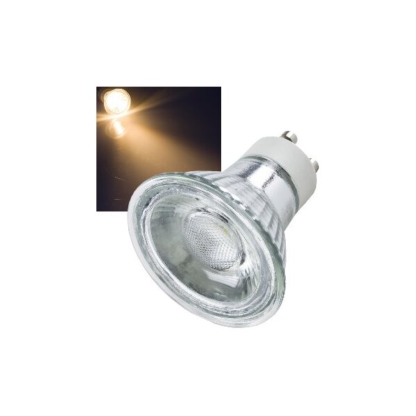 LED Strahler GU10 "H35 COB" 3000k, 265lm, 230V/3W, warmweiß