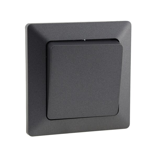 MILOS Taster mit 1-fach Rahmen Abnehmbar Unterputz Einbau I Anthrazit