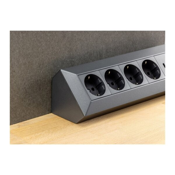 4-fach Steckdosenblock in Anthrazit