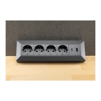 4-fach Steckdosenblock in Anthrazit