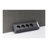 4-fach Steckdosenblock in Anthrazit