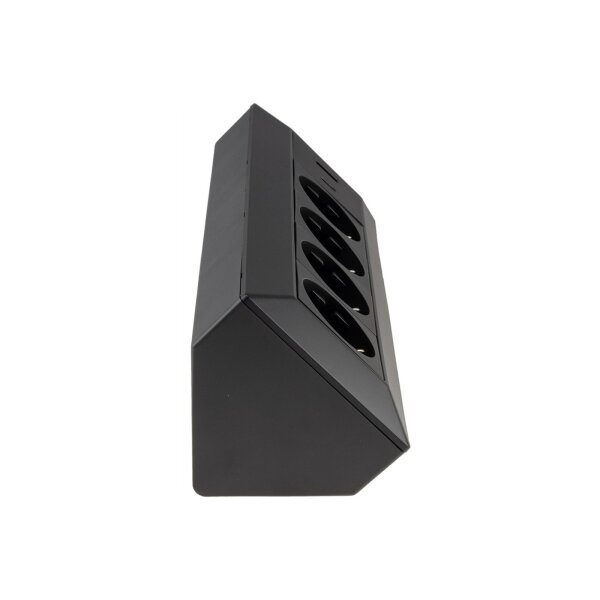 4-fach Steckdosenblock in Schwarz