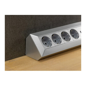 4-fach Steckdosenblock in Silber