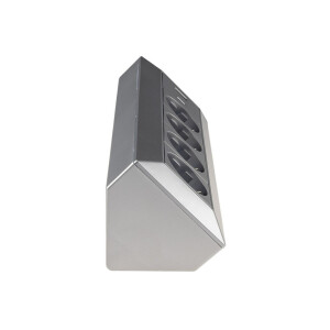 4-fach Steckdosenblock in Silber