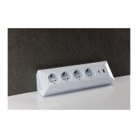 4-fach Steckdosenblock in Weiß