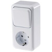 FASKO Kombi Steckdose mit Schalter in Weiß
