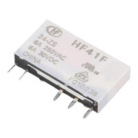 Hongfa HF41F ZS Printrelais – 1 Wechsler, 12V/24V, 6A, AgNi, schmal