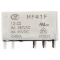 Hongfa HF41F ZS Printrelais – 1 Wechsler, 12V/24V, 6A, AgNi, schmal