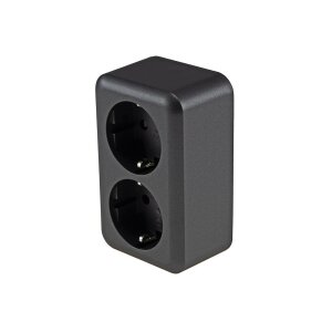 FASKO Doppel-Steckdose in Anthrazit