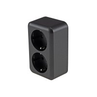 FASKO Doppel-Steckdose in Anthrazit