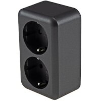 FASKO Doppel-Steckdose in Anthrazit