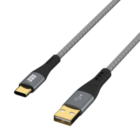 USB-A auf USB-C Kabel 2 m – 60W QC, 3A, Textilmantel, vergoldete Kontakte