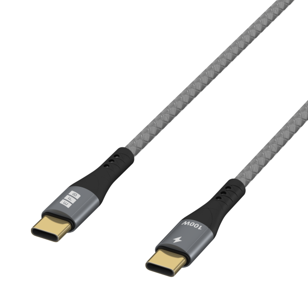 USB-C auf USB-C Kabel 3 m – 100W PD 3.0, 5A, E-Marker, Textilmantel, vergoldet