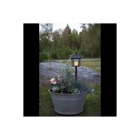 LED Grablaterne „Flame Lantern“ – Schwarz, Timer, flackerndes Licht, wetterfest