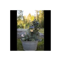 LED Grablaterne „Flame Lantern“ – Schwarz, Timer, flackerndes Licht, wetterfest