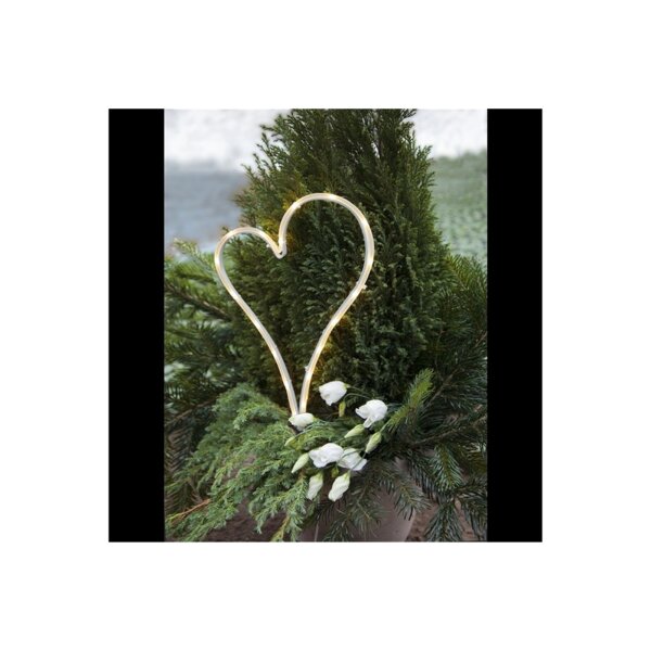 LED Grablicht „DecorationHeart“ – Herzform, warmweiß, Timer, IP44, batteriebetrieben