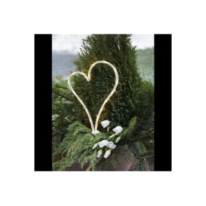 LED Grablicht „DecorationHeart“ – Herzform, warmweiß, Timer, IP44, batteriebetrieben