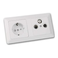 MILOS Steckdose + SAT/TV/Radio Kombi &ndash; wei&szlig; matt