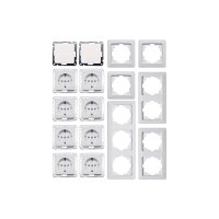 MILOS Starter-Set – 8 Steckdosen + 2 Schalter weiß matt