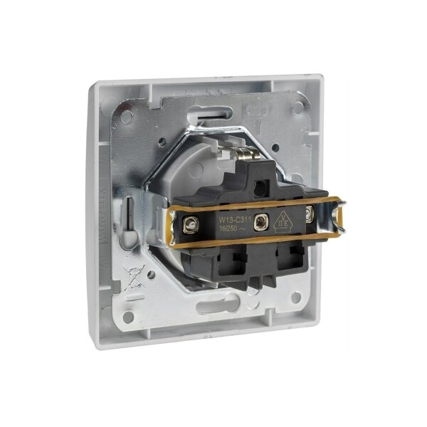 DELPHI Schutzkontakt-Steckdose Silber – 250V UP inkl. Rahmen