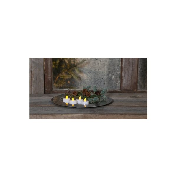 LED Teelichter 4er Set "Paulo" – Flackerlicht & 80h Laufzeit