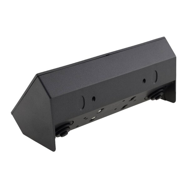 2-fach Steckdosenblock + 2x USB, anthrazit – 45° Gehäuse, 3600W, ideal für Werkbank & Küche