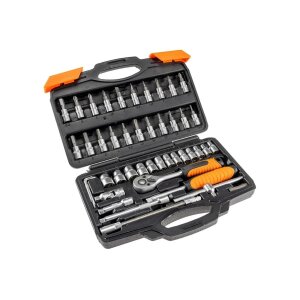 Steckschlüssel- und Bitsatz, 46 teilig 1/4 Zoll...