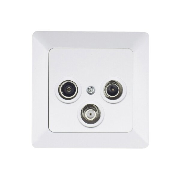 MILOS Antennendose SAT TV Radio UP weiß matt Enddose