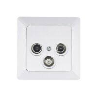 MILOS Antennendose SAT TV Radio UP weiß matt Enddose