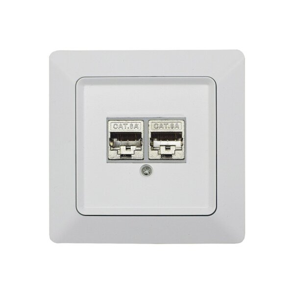 MILOS Netzwerkdose 2x CAT6 weiß matt Unterputz