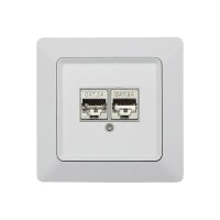 MILOS Netzwerkdose 2x CAT6 weiß matt Unterputz