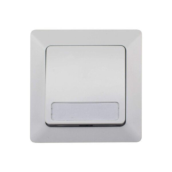 MILOS Klingeltaster mit Namensschild | weiß matt Unterputz