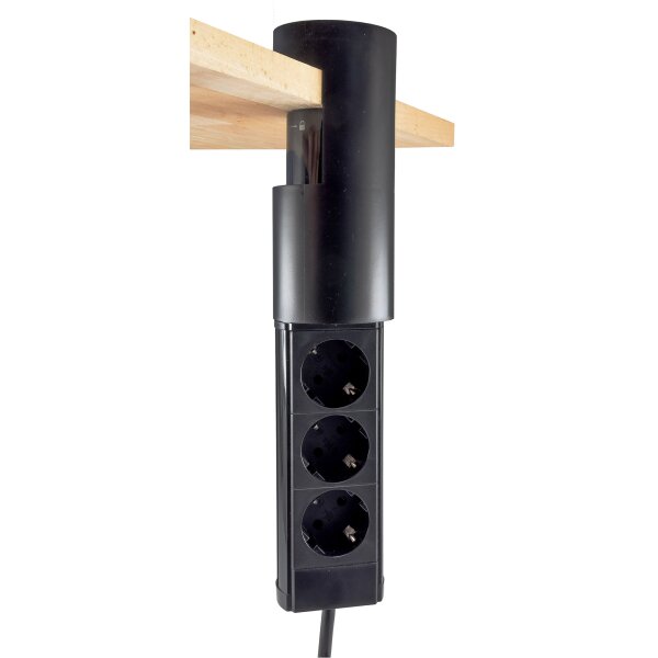 3-fach Tischsteckdose CT-KS 3 mit USB-A & USB-C 20W PD – Schwarz