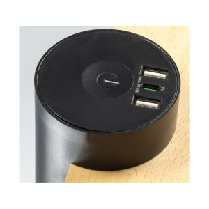 3-fach Tischsteckdose CT-KS 3 mit USB-A & USB-C 20W PD – Schwarz