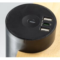 3-fach Tischsteckdose CT-KS 3 mit USB-A & USB-C 20W PD – Schwarz