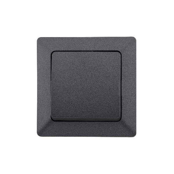 MILOS Wechsel-Schalter, UP, anthrazit 250V~/ 10A, inkl. Rahmen, Steckanschluss