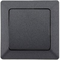 MILOS Wechsel-Schalter, UP, anthrazit 250V~/ 10A, inkl. Rahmen, Steckanschluss