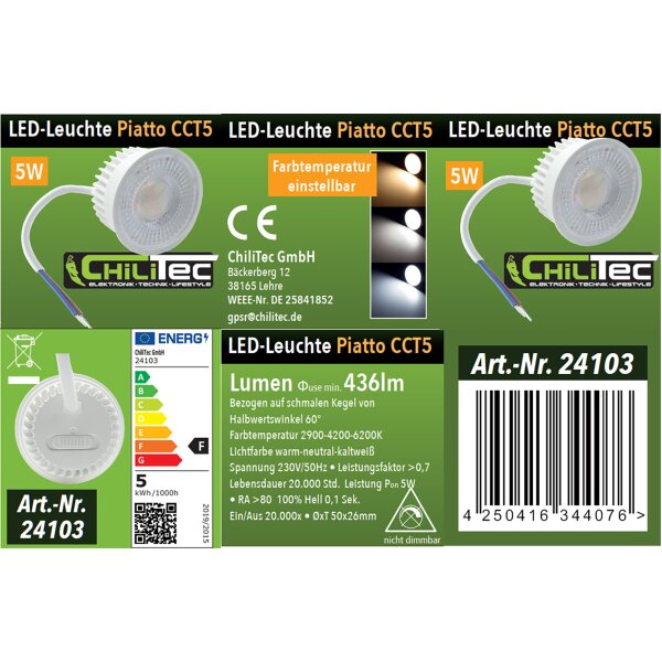 Kopie von LED-Modul "Piatto" neutral oder warmweiß warmweiß 7 Watt #1