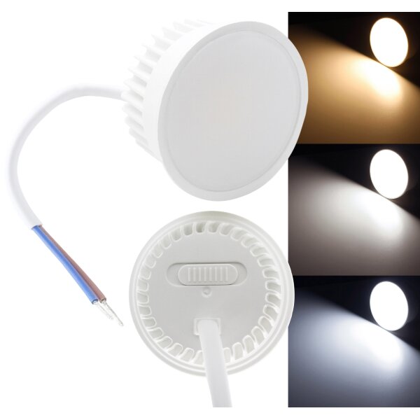 LED Modul Piatto CCT 5W 110° – flaches LED Einbaumodul 230V mit einstellbarer Lichtfarbe 3000K / 4000K / 6500K