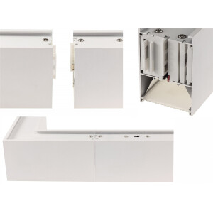LED Hängeleuchte Eckverbinder 90° mit Licht – L Adapter für CT-OL-CCT Serie