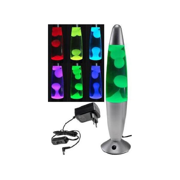 Lavalampe LED RGB 34cm – Retro Lavalampe Silber mit Farbwechsel