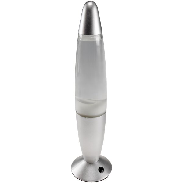 Lavalampe LED RGB 34cm – Retro Lavalampe Silber mit Farbwechsel