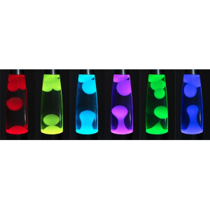 Lavalampe LED RGB 34cm – Retro Lavalampe Silber mit Farbwechsel