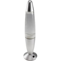 Lavalampe LED RGB 34cm – Retro Lavalampe Silber mit Farbwechsel