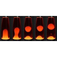 Lavalampe 40cm Rot Gelb – LED Retro Lavalampe Silber mit Wachs